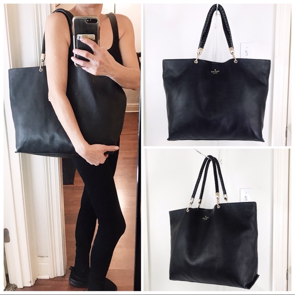 kate spade Handbags - kate spade Black Pebble Leather Oversized Tote Bag